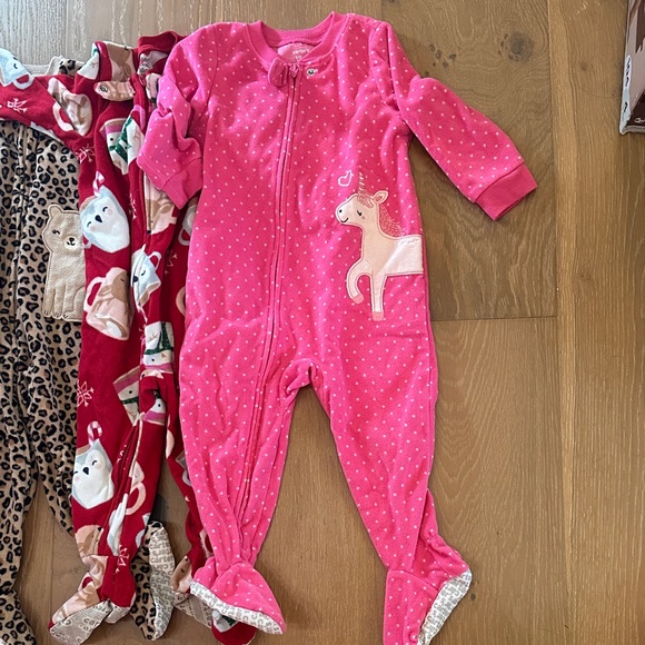 Carter's Cozy Footies - Leopard, Red, Pink, Cream - Picture 4 of 6